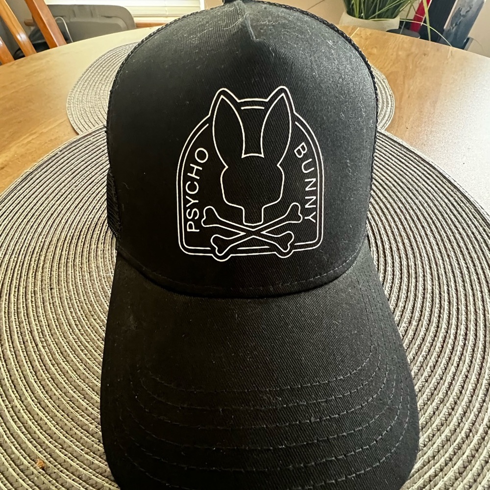 Psycho Bunny Black Cap with Logo